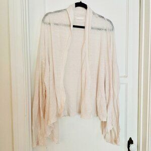 CP SHADES Vintage Pale White Pink Linen Kimono Cardigan XL